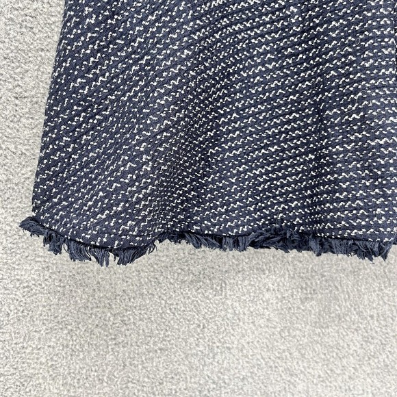 BCBGMAXAZRIA Tweed Peplum Top Womens Size S navy Blue Zip Front Short sleeves - Picture 7 of 12